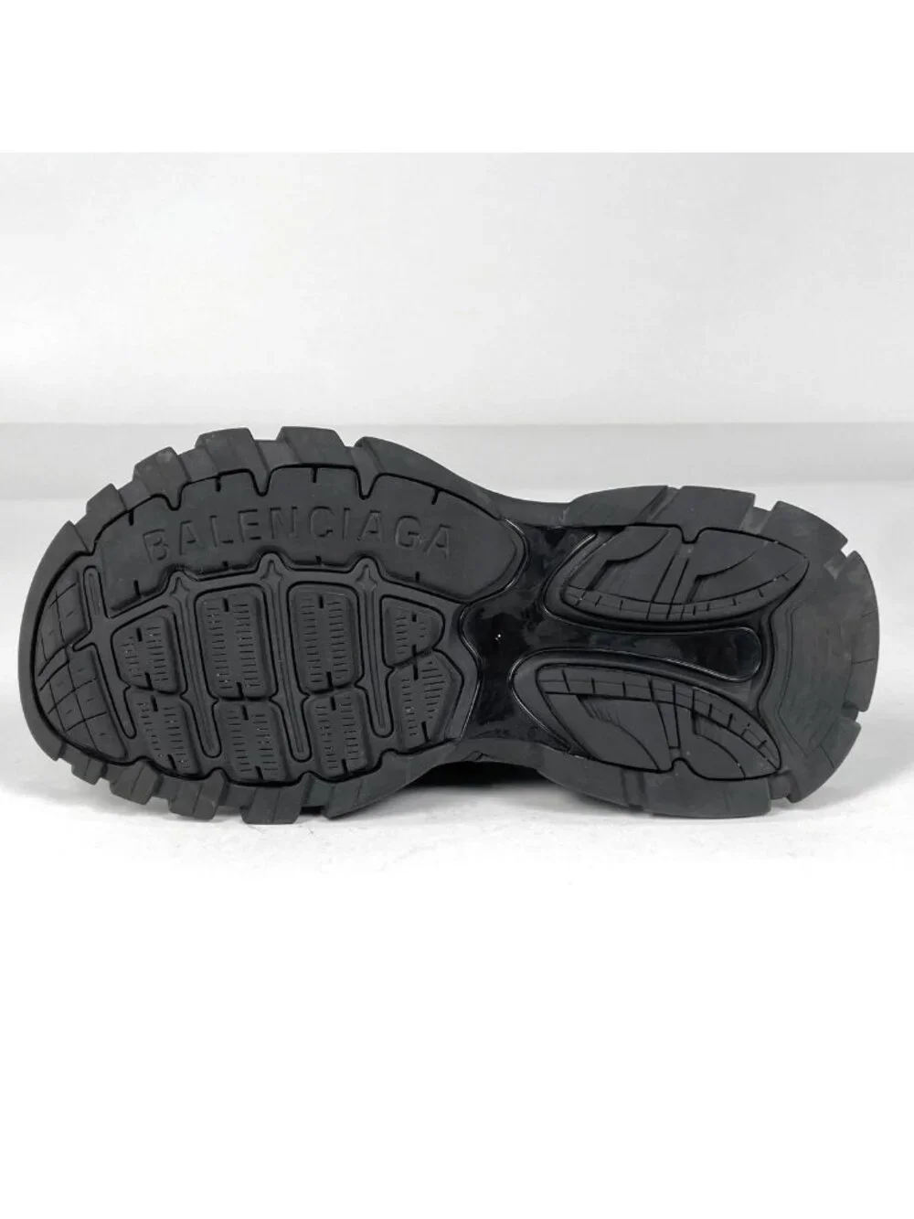 Balenciaga Track Slide Sandals Shoes Leather Rubber Black